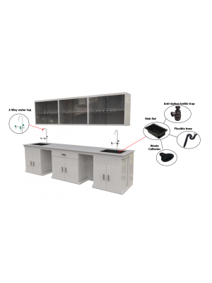 LAB WALL BENCH cw OVERHEAD CABINET