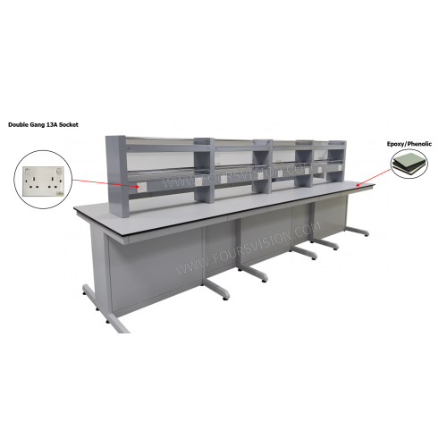 Lab Island Bench c/w Reagent Rack